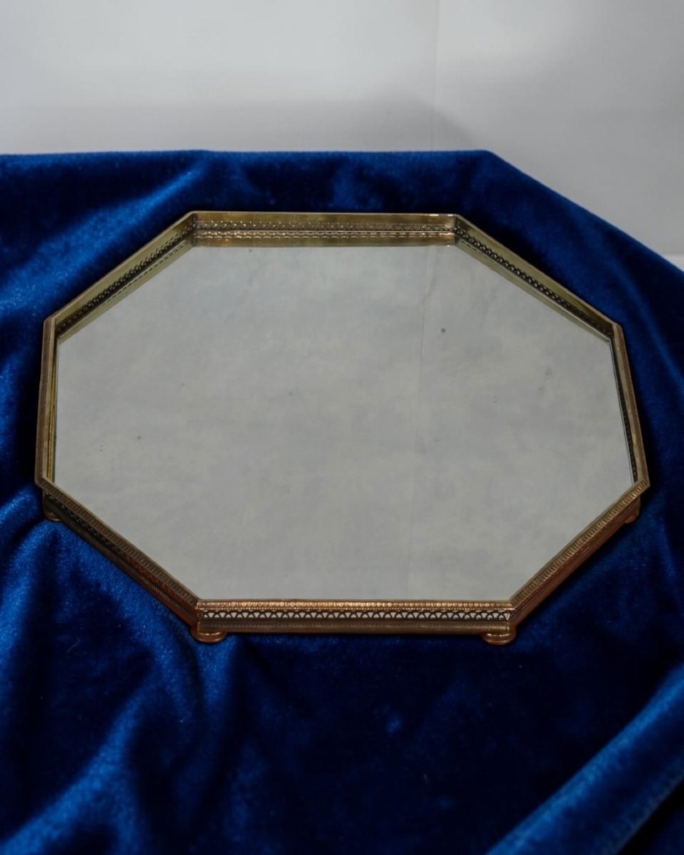 PUIFORCAT PARIS - Plateau avec miroir et socle en Argent - France, XXe siècle-photo-3